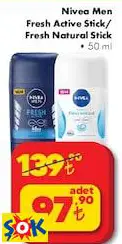 NİVEA MEN FRESH ACTİVE STİCK/ FRESH NATURAL STİCK DEODORANT 50 ML NİVEA MEN FRESH ACTİVE STİCK/ FRESH NATURAL STİCK DEODORANT 50 ML